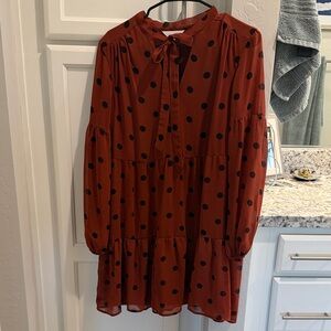 Rust Polka Dot Dress